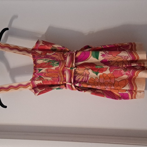 FARM Rio Spring Affair Linen Blend Multicolor Floral Romper SzXS LNWOT - Picture 7 of 11